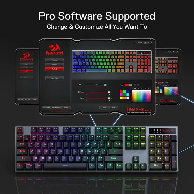 Redragon DHARMA PRO K556 PRO – Aluminum Mechanical Keyboard Hosted by KlickieKeyz