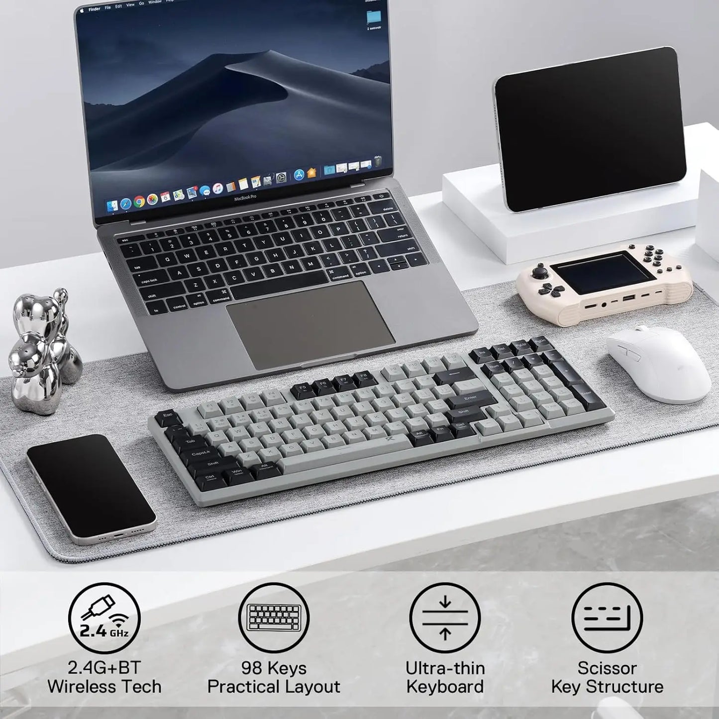 Redragon BK7114 Slim Wireless Scissor Keyboard – 96% Low-Profile Design by Redragon | Hosted by KlickieKeyz