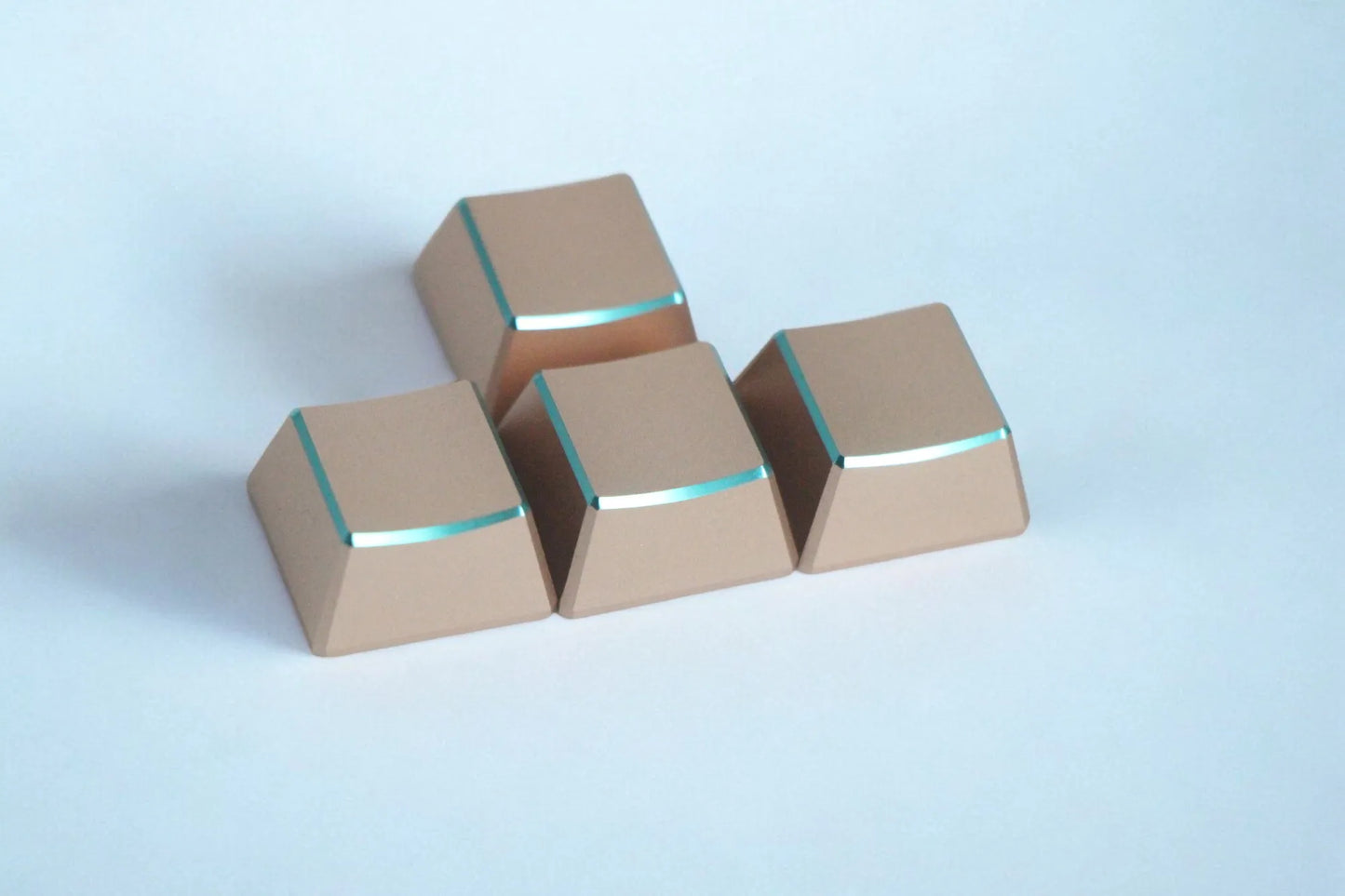 Aluminum Alloy Keycap Set 4-Pack Custom Metal Gloss Transparent Point Keycaps by KlickieKeyz