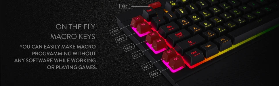 Redragon Shiva K512 RGB Backlit WHITE Membrane or Black Gaming Keyboard by Redragon | Hosted by KlickieKeyz