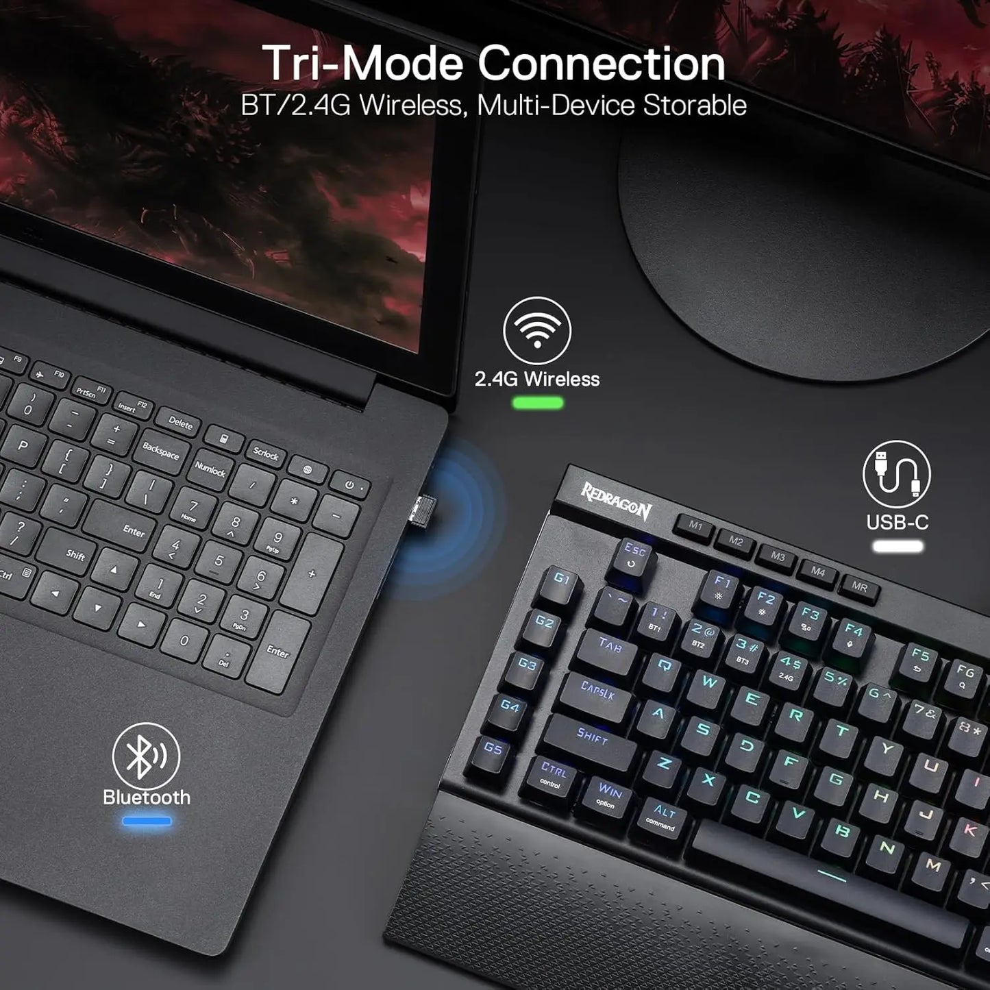 Redragon MAGIC-WAND K587 Pro TKL – Tenkeyless Mechanical Keyboard hosted by KlickieKeyz