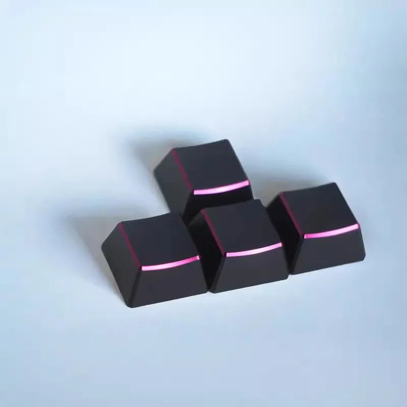 Aluminum Alloy Keycap Set 4-Pack Custom Metal Gloss Transparent Point Keycaps by KlickieKeyz
