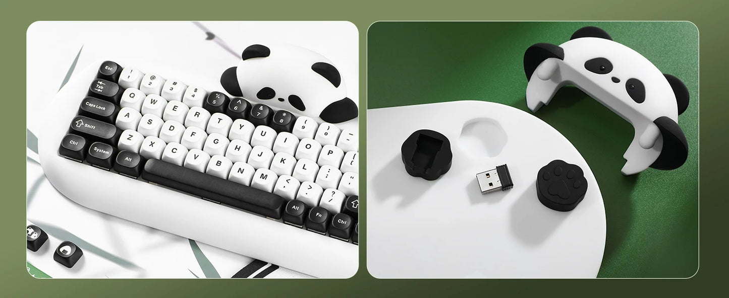 YUNZII C68 Panda Wireless Mechanical Keyboard – 65% Bluetooth Gaming Keyboard with Linear Switches & PBT Keycaps hosted by KlickieKeyz