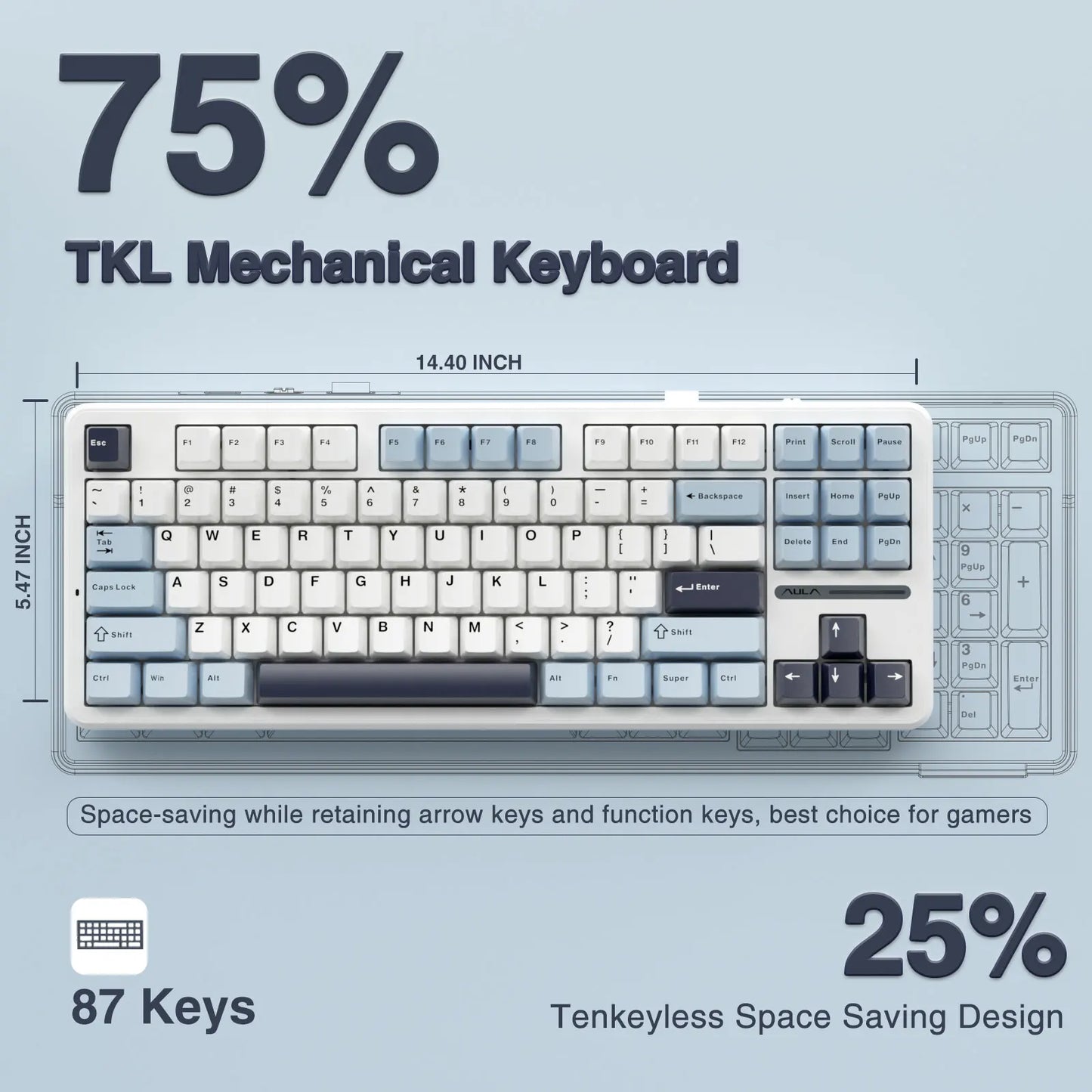 AULA F87 – Wireless Compact TKL Gaming Keyboard hosted by KlickieKeyz