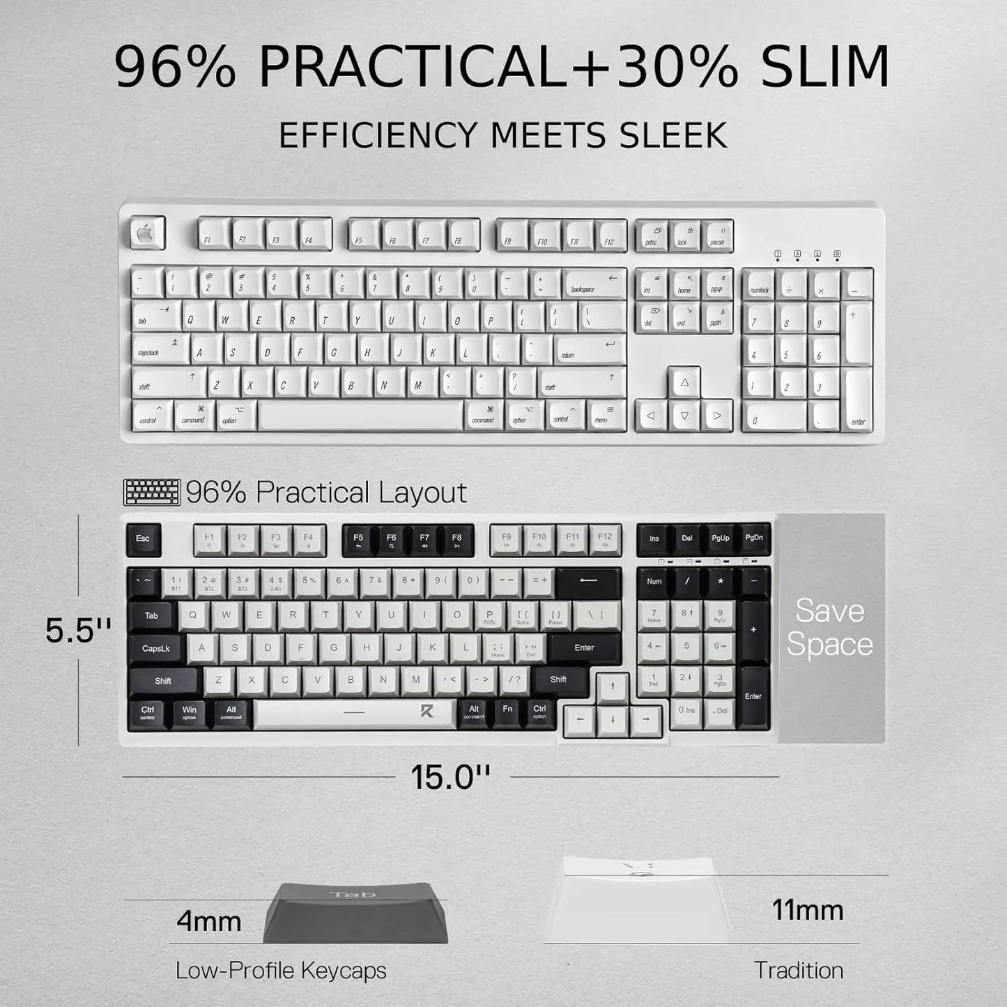 Redragon BK7114 Slim Wireless Scissor Keyboard – 96% Low-Profile Design by Redragon | Hosted by KlickieKeyz