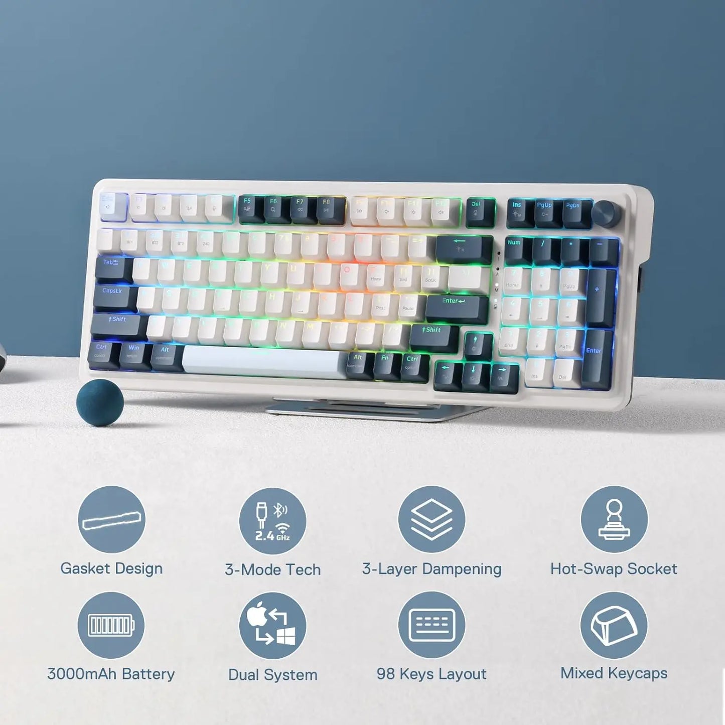 Redragon EISA K686 PRO – 96% Wireless Gasket RGB Mechanical Keyboard hosted by KlickieKeyz