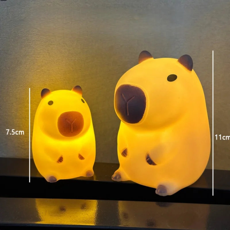 Cute Capybara Silicone Night Light – USB Type-C Rechargeable by KlickieKeyz