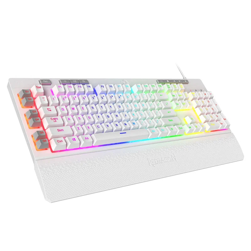 Redragon Shiva K512 RGB Backlit WHITE Membrane or Black Gaming Keyboard by Redragon | Hosted by KlickieKeyz