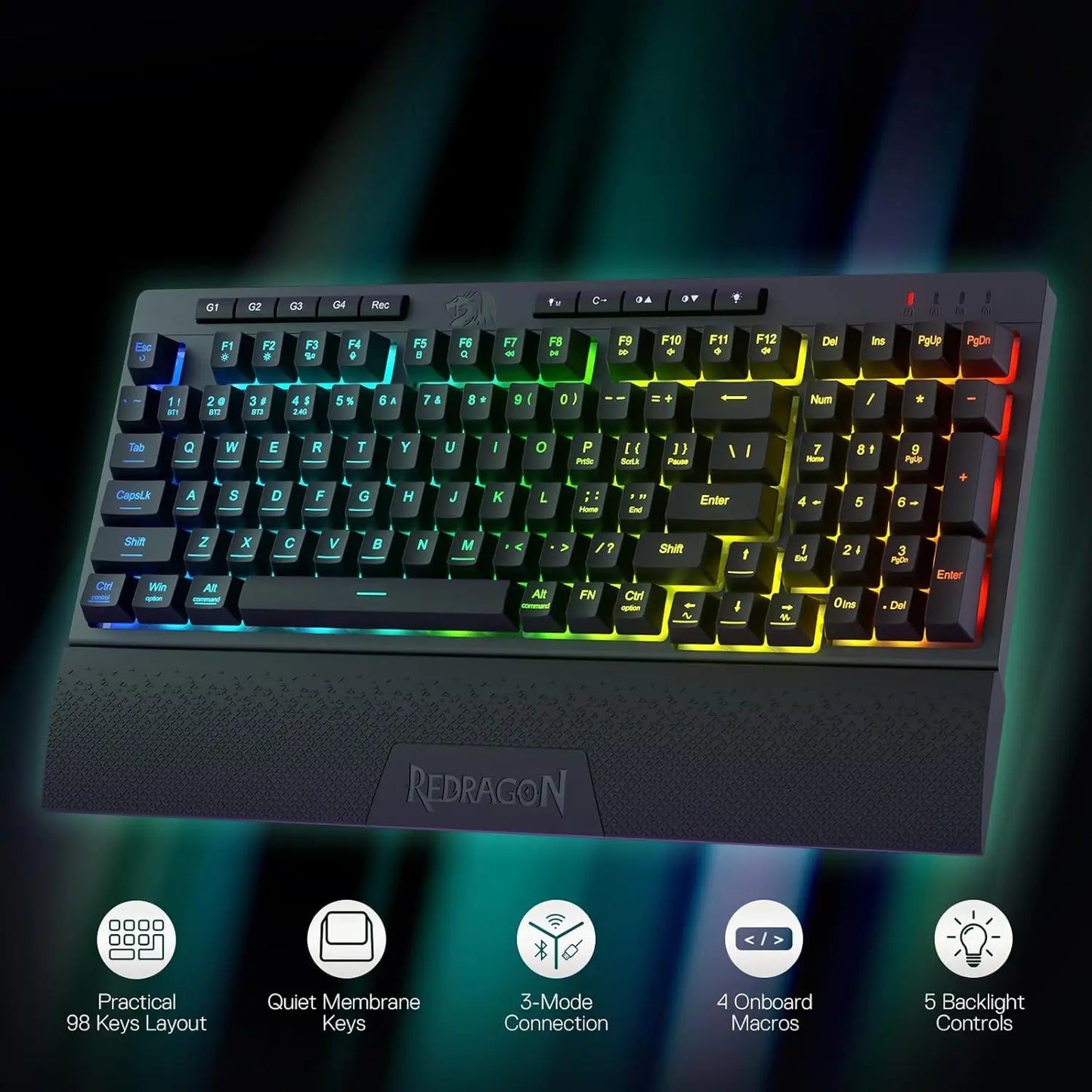 Redragon SHIVA K515 Wireless – Membrane Gaming Keyboard hosted by KlickieKeyz