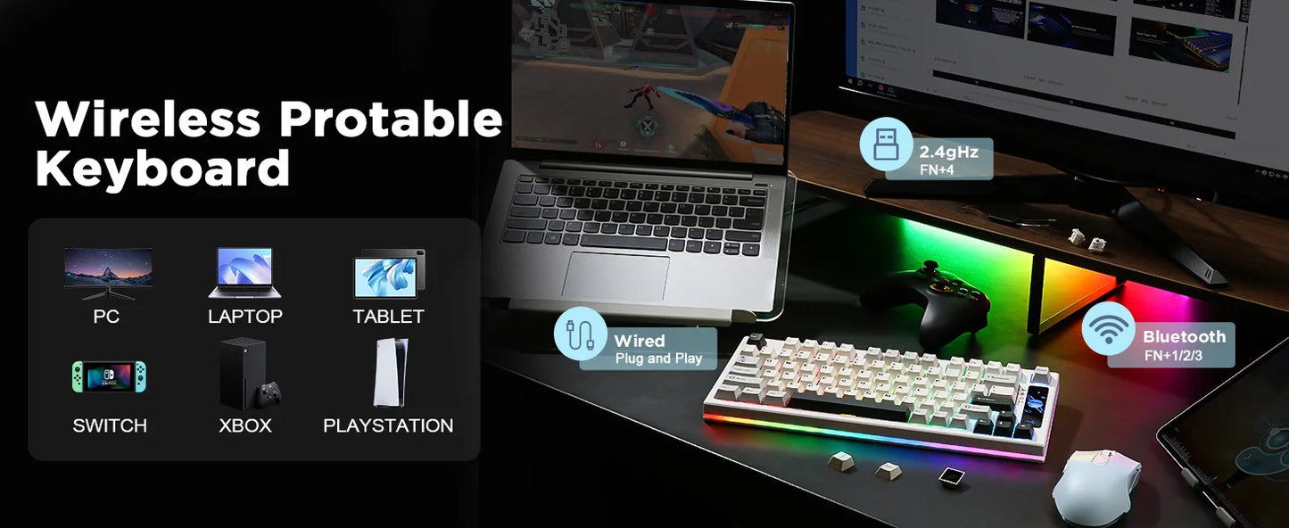 YUNZII RT80 Hall Effect 8K Rapid Trigger Mechanical Gaming Keyboard – 82-Key Wireless Adjustable Actuation Magnetic Hot-Swap Keeb hosted by KlickieKeyz