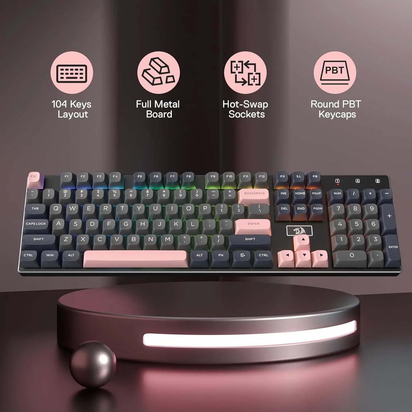 Redragon DEVARAJAS K556 SE (Sakura Pink) – 100% Full-Size Mechanical Keyboard hosted by KlickieKeyz