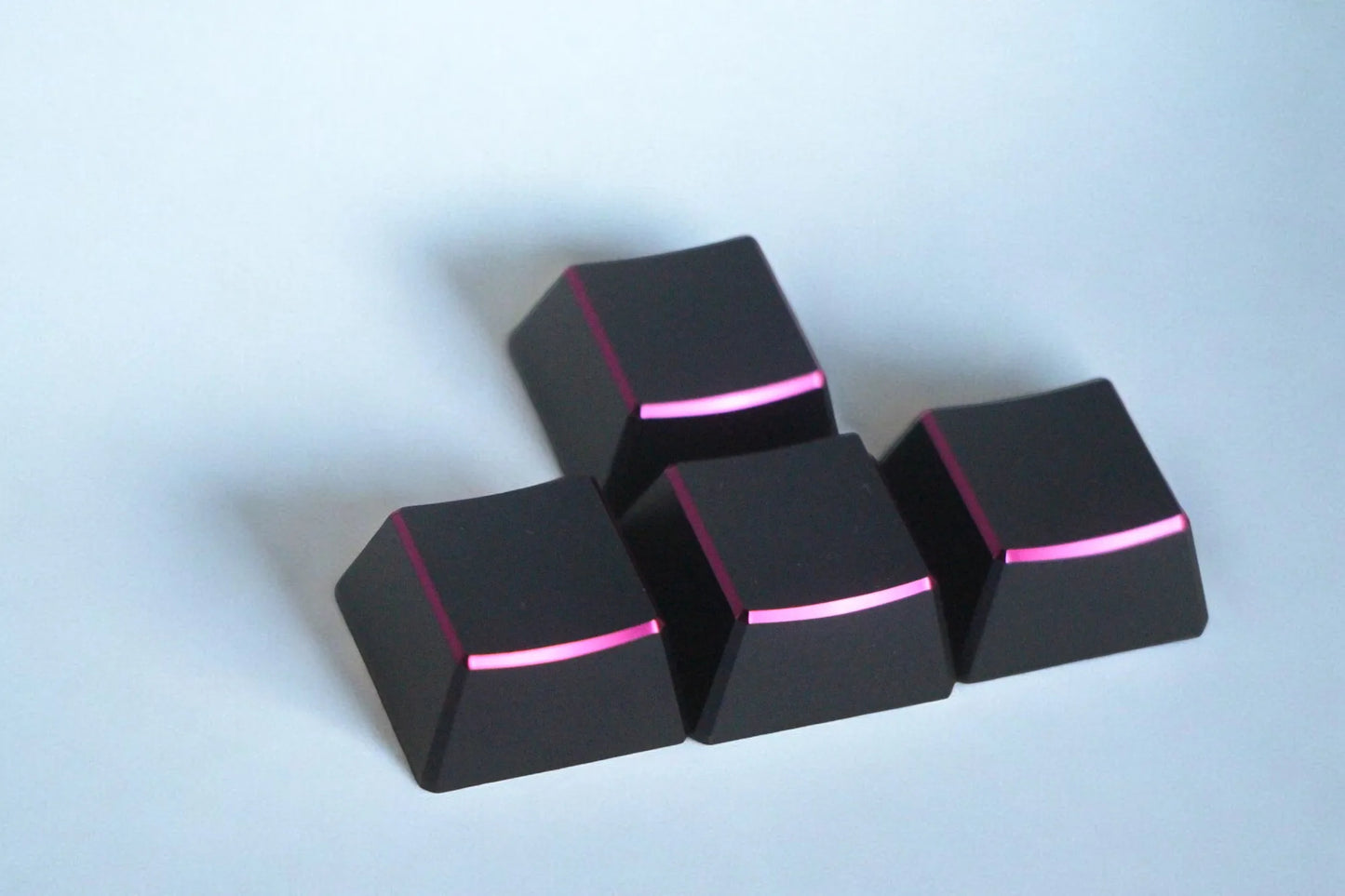 Aluminum Alloy Keycap Set 4-Pack Custom Metal Gloss Transparent Point Keycaps by KlickieKeyz