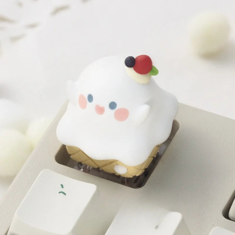 Ice Cream Ghost ESC Keycap  by KlickieKeyz