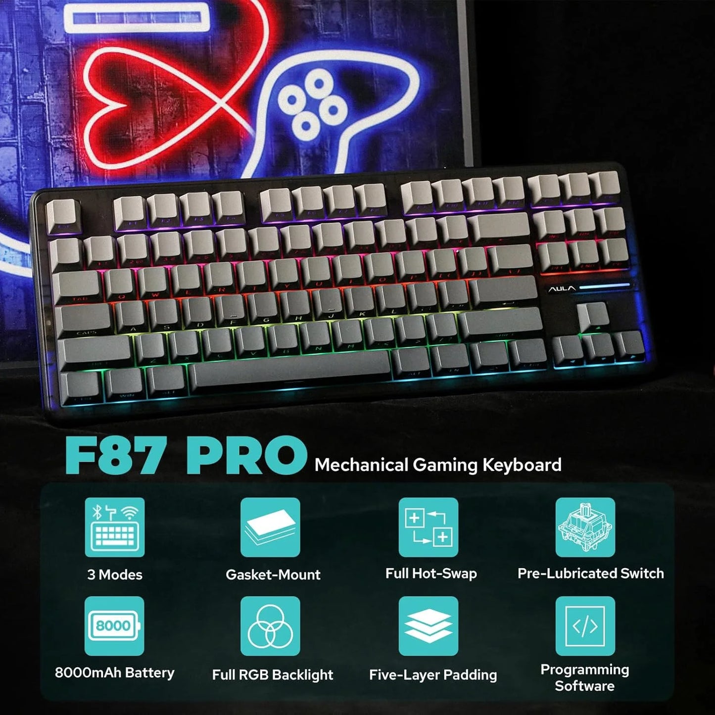 AULA F87pro Tri-Mode Gaming Keyboard – hosted by KlickieKeyz