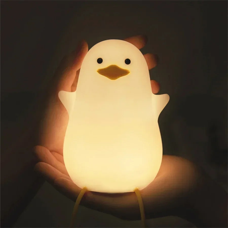 Cute Duck Silicone Night Light with Timer – USB Rechargeable by KlickieKeyz