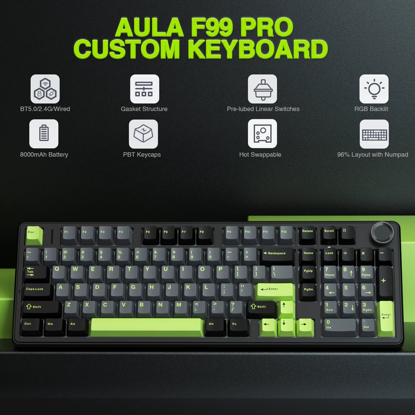 AULA F99 Pro Wireless Gaming Mechanical Keyboard – hosted by KlickieKeyz