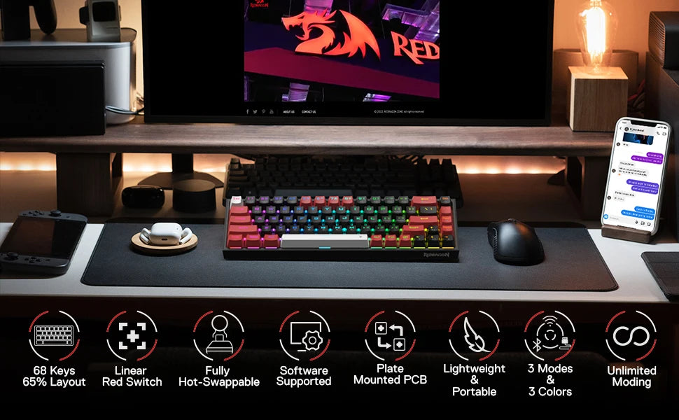 Redragon CASTOR K631 PRO – 65% Wireless RGB Gaming Keyboard hosted by KlickieKeyz