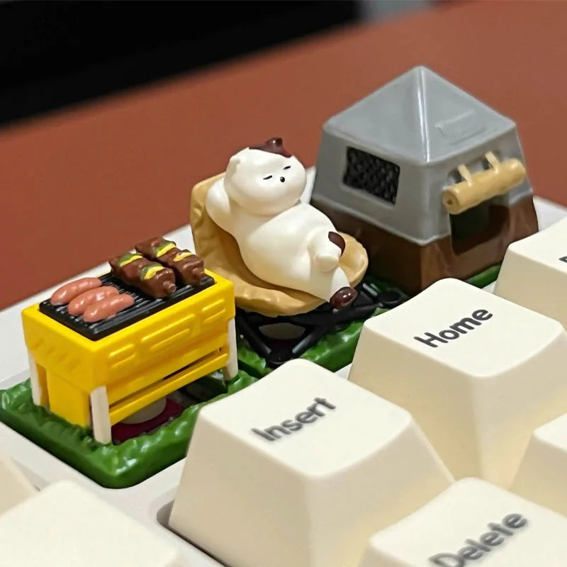 Camping Cat 3-Piece Set ESC Keycap by KlickieKeyz