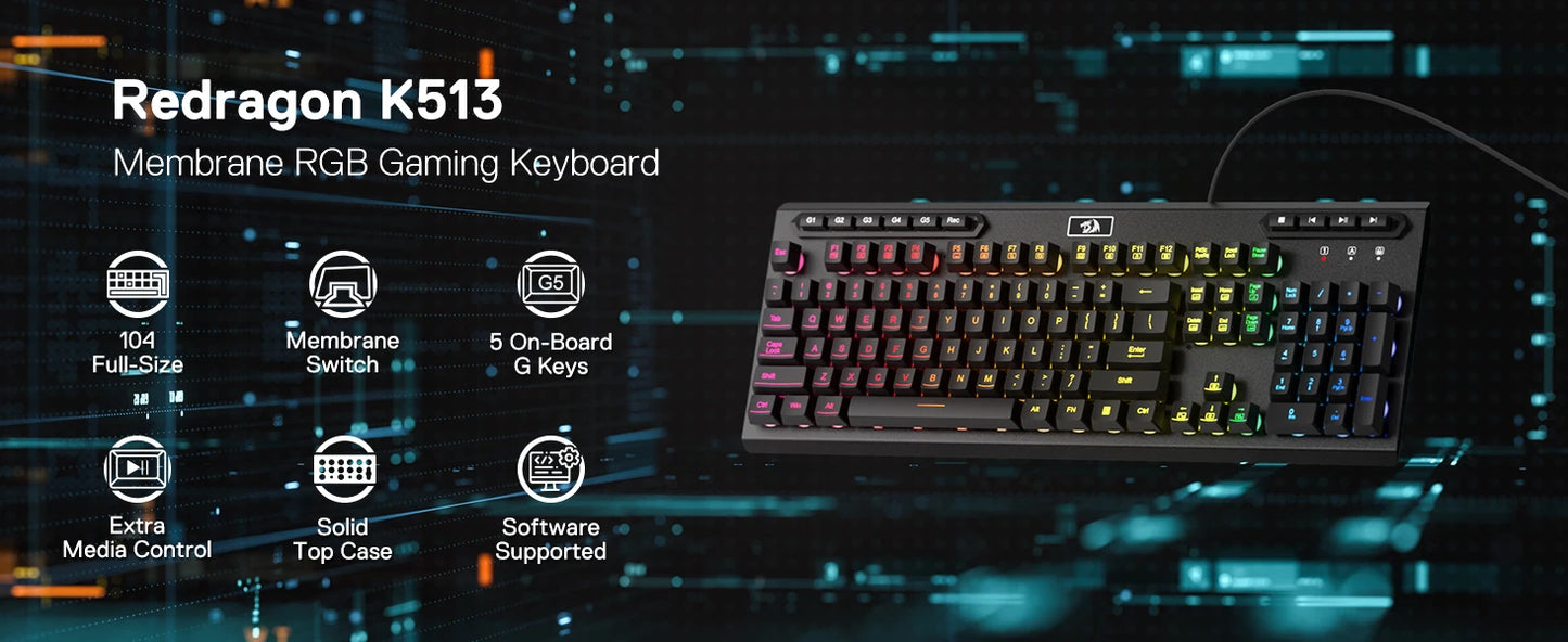 Redragon ADITYA K513 – Membrane Gaming Keyboard hosted by KlickieKeyz