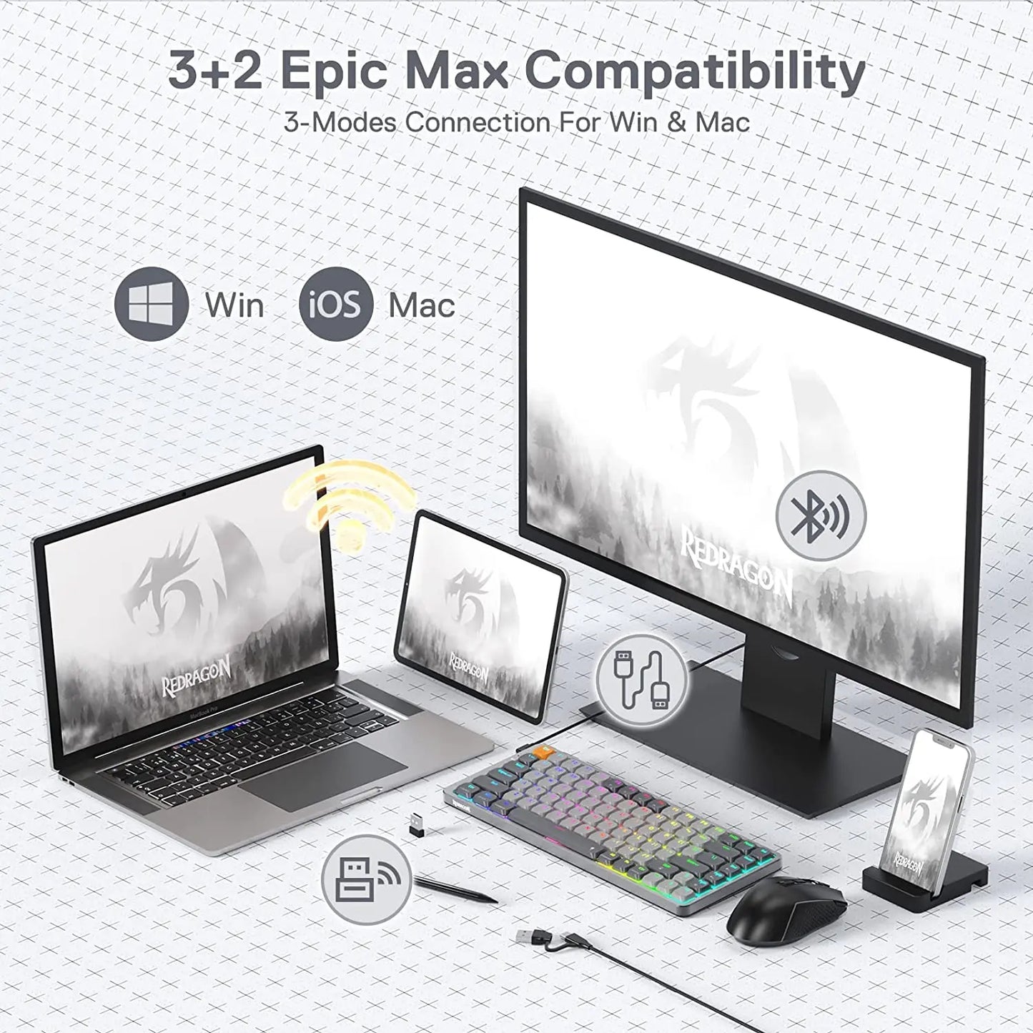 Redragon AZURE K652 – Wireless Mechanical Keyboard for Windows & Mac hosted by KlickieKeyz