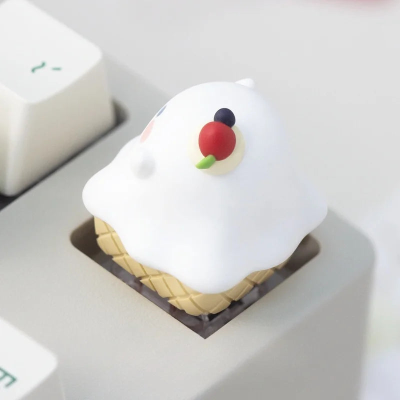 Ice Cream Ghost ESC Keycap  by KlickieKeyz