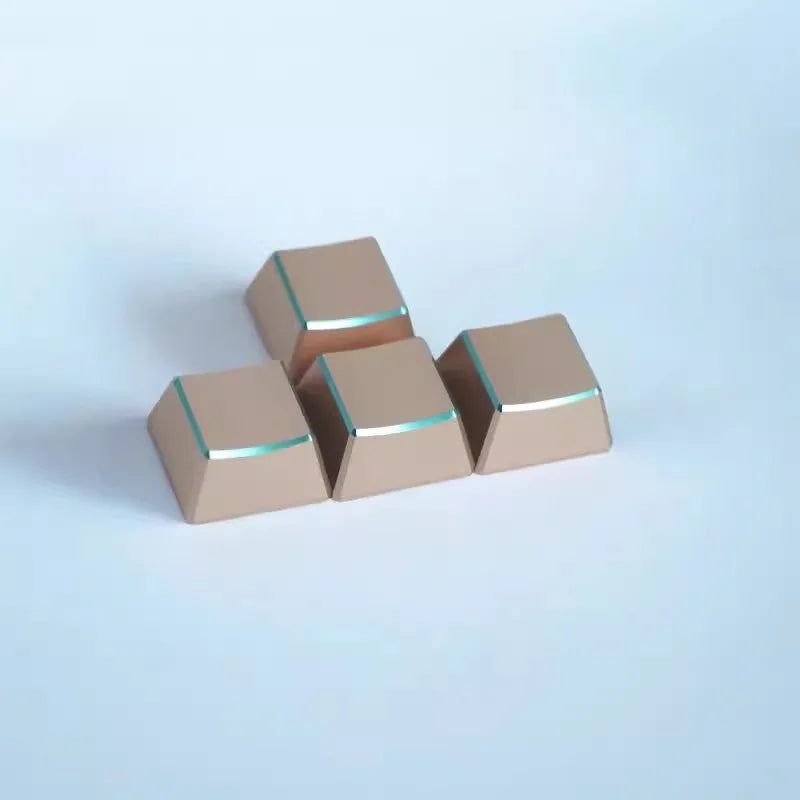 Aluminum Alloy Keycap Set 4-Pack Custom Metal Gloss Transparent Point Keycaps by KlickieKeyz