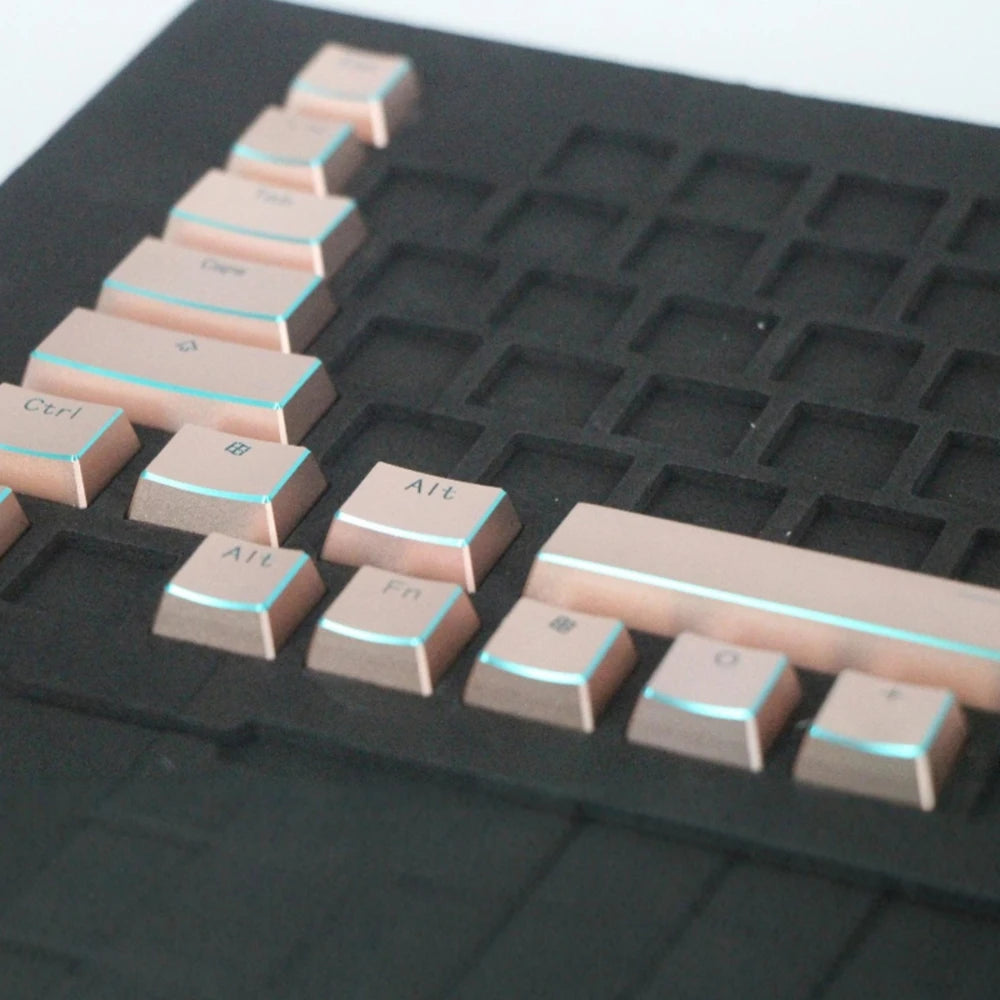 Aluminum Alloy Keycaps Full Set Custom Metal Gloss Transparent Point Keycaps 108/87keys XDA Artisan Key Cap Mechanical Keyboard