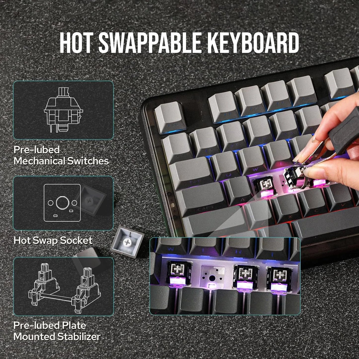 AULA F87pro Tri-Mode Gaming Keyboard – hosted by KlickieKeyz