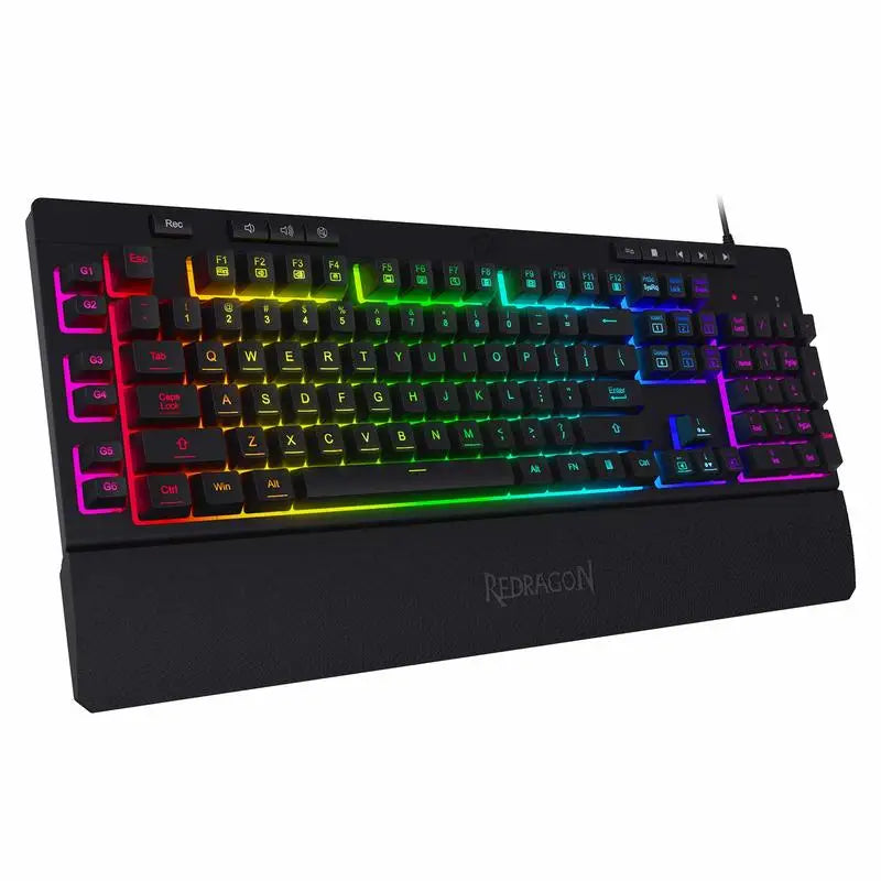 Redragon Shiva K512 RGB Backlit WHITE Membrane or Black Gaming Keyboard by Redragon | Hosted by KlickieKeyz