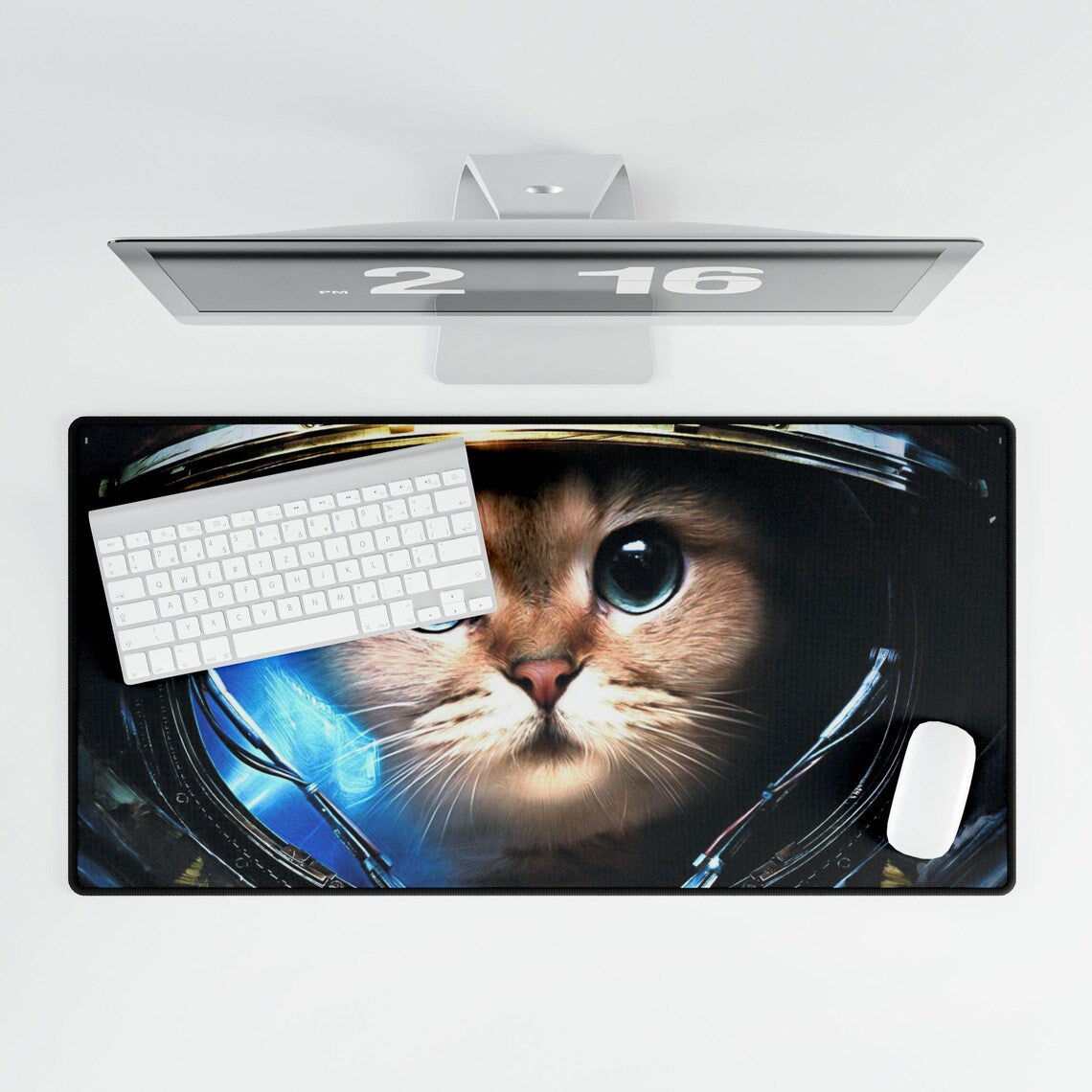 Adventure Space Cat Astronaut Desk Mat – Cosmic Desk Mat by KlickieKeyz