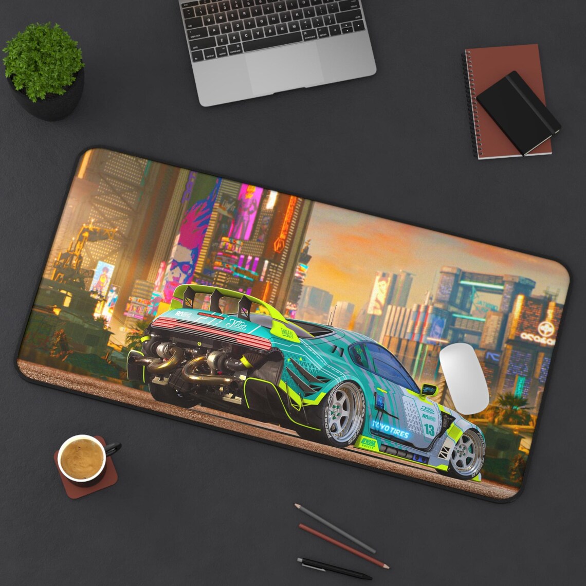Toyota Supra Tokyo Cityscape XL Gaming Mouse Pad – JDM Legend Desk Mat by Klickiekeyz
