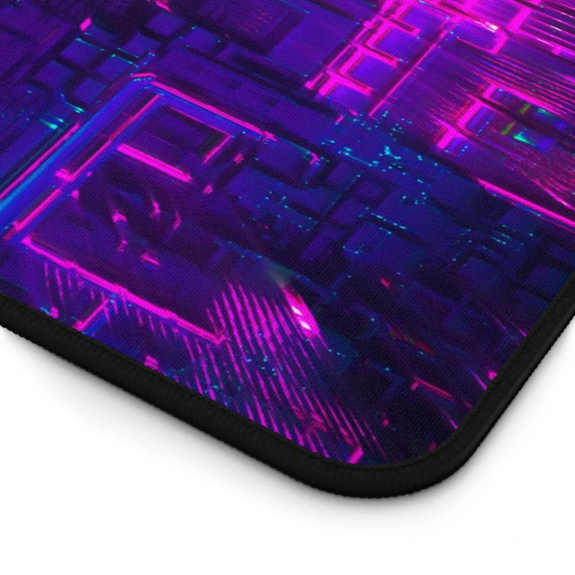 Abstract Purple & Blue Circuit Board Desk Mat – Futuristic Tech Desk Mat by KlickieKeyz