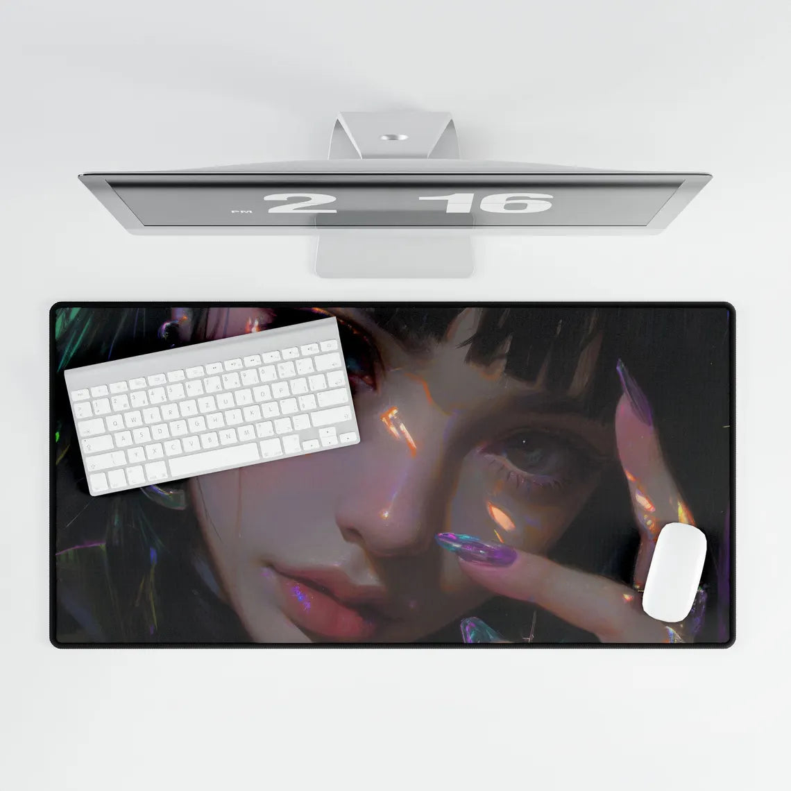 Beautiful Anime Girl Close-Up Desk Mat – Stunning & Aesthetic XL Gaming Mouse Pad by KlickieKeyz