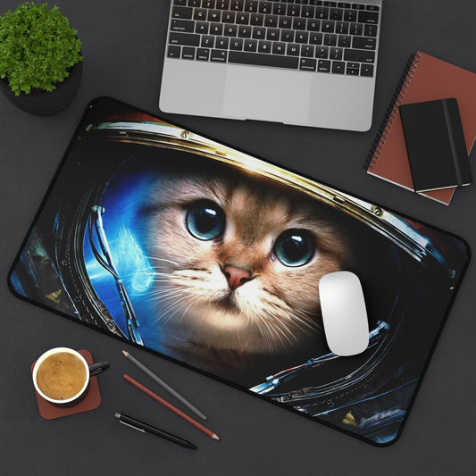 Adventure Space Cat Astronaut Desk Mat – Cosmic Desk Mat by KlickieKeyz
