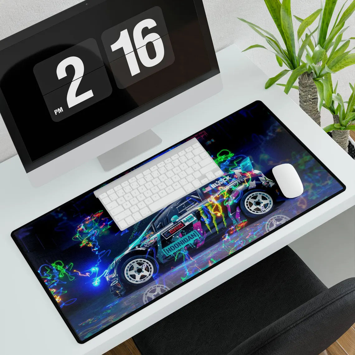 Ken Block’s Ford Fiesta Hoonigan XL Gaming Mouse Pad – Rally Legend Desk Mat by Klickiekeyz