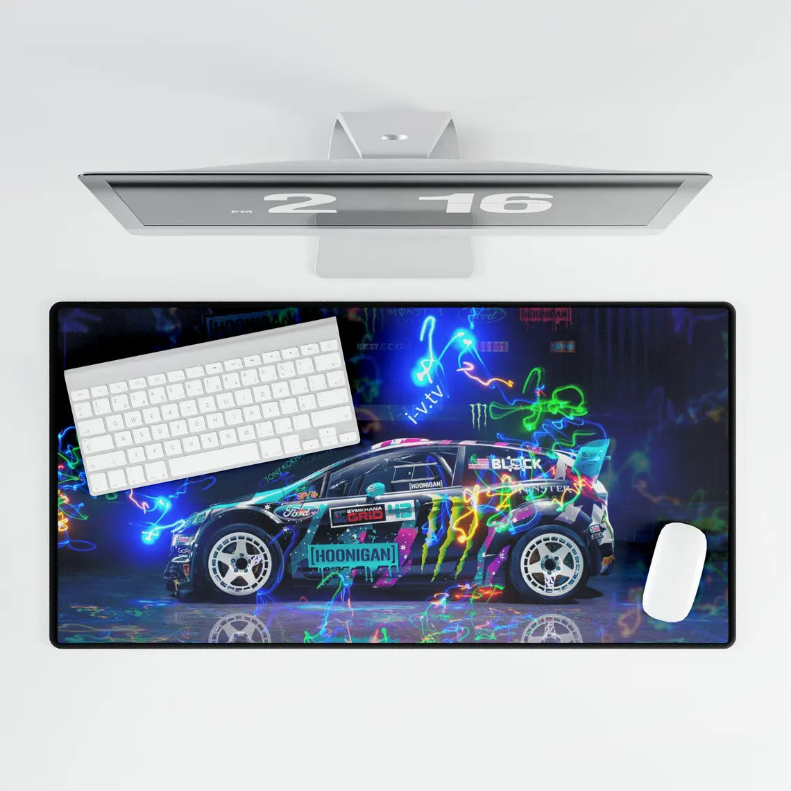 Ken Block’s Ford Fiesta Hoonigan XL Gaming Mouse Pad – Rally Legend Desk Mat by Klickiekeyz
