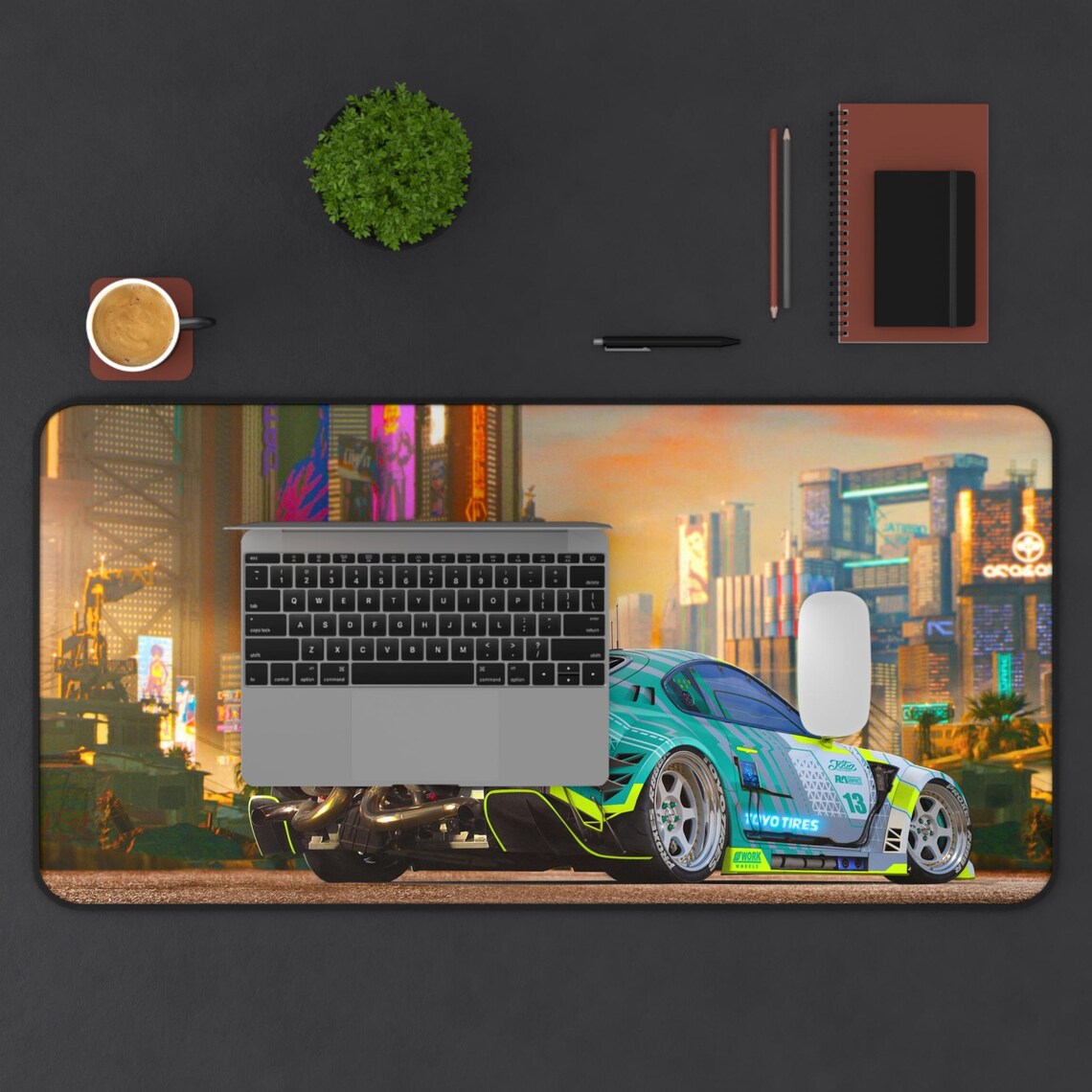 Toyota Supra Tokyo Cityscape XL Gaming Mouse Pad – JDM Legend Desk Mat by Klickiekeyz