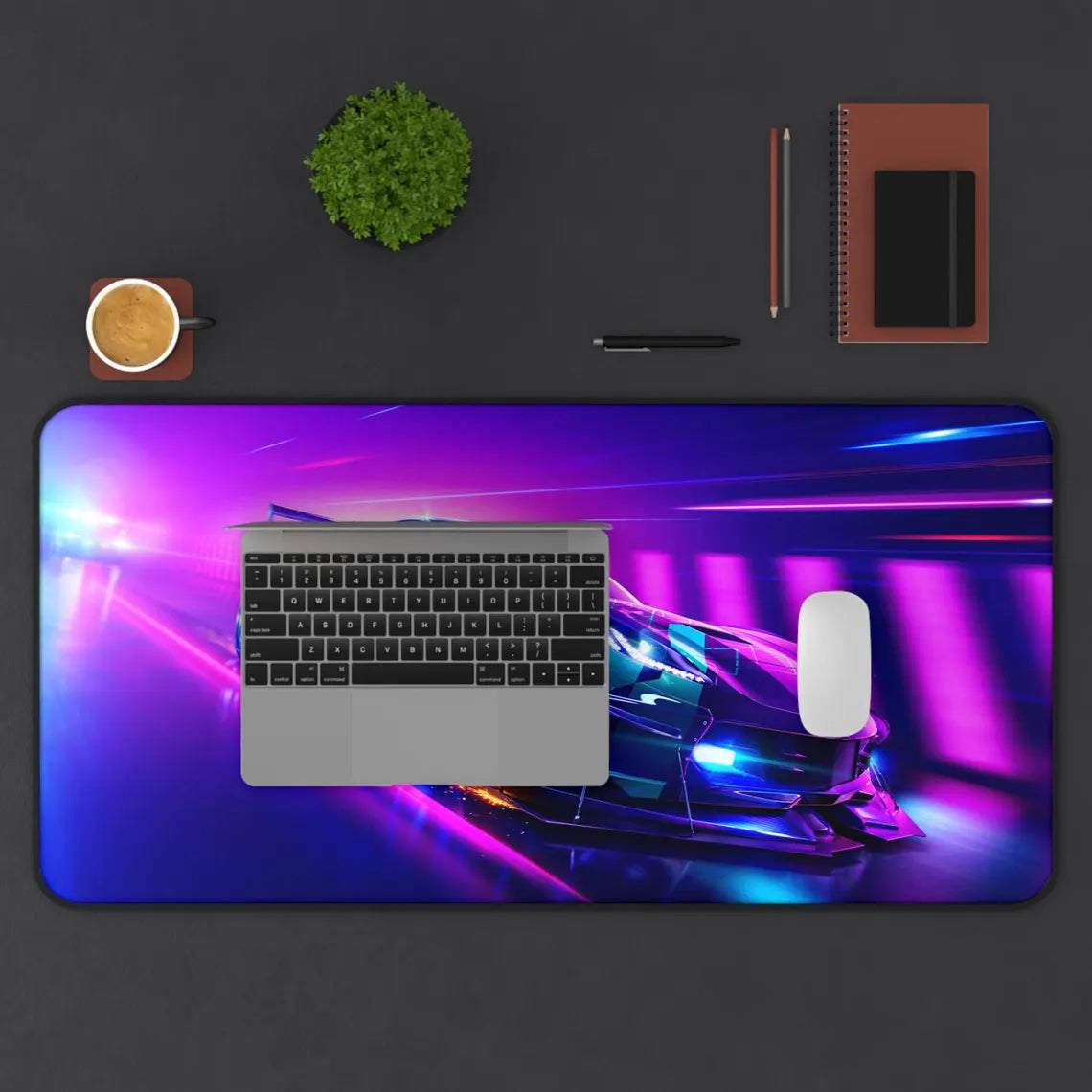 Pink & Purple Chevy Corvette XL Gaming Mouse Pad – High-Performance Desk Mat by Klickiekeyz