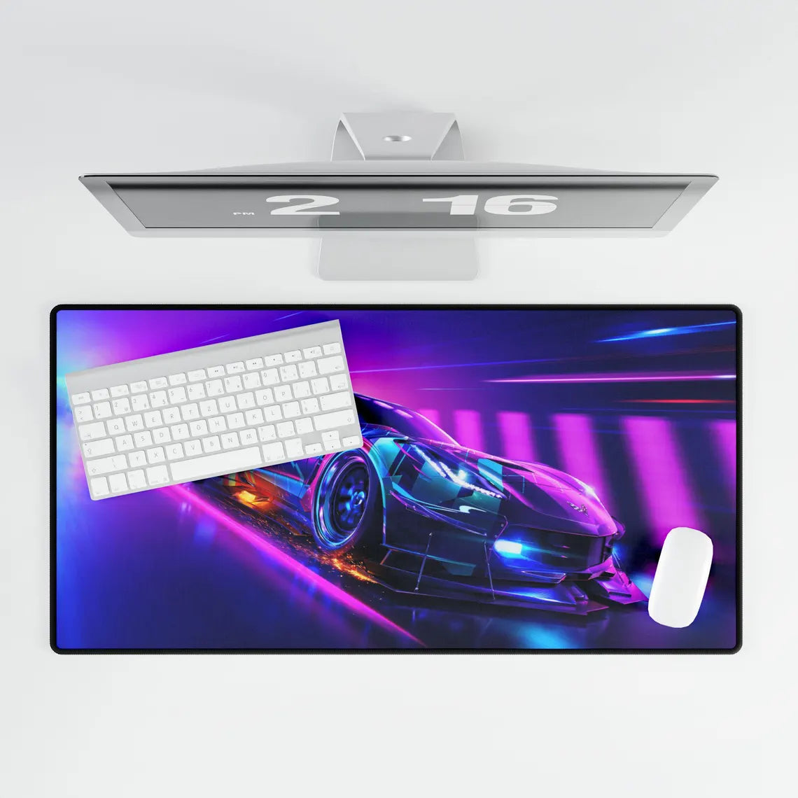 Pink & Purple Chevy Corvette XL Gaming Mouse Pad – High-Performance Desk Mat by Klickiekeyz