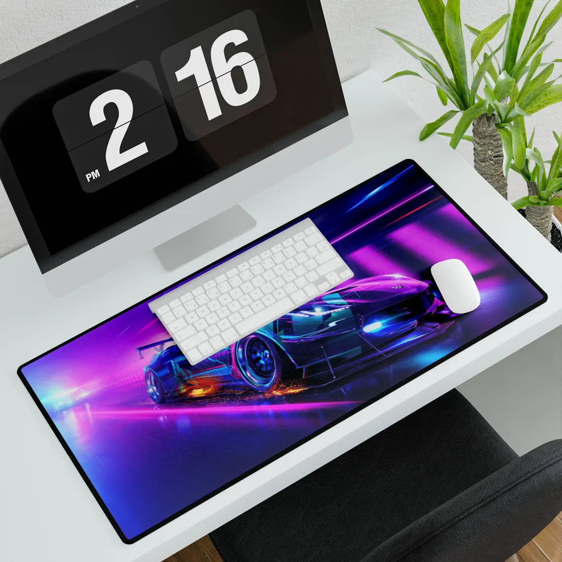 Pink & Purple Chevy Corvette XL Gaming Mouse Pad – High-Performance Desk Mat by Klickiekeyz