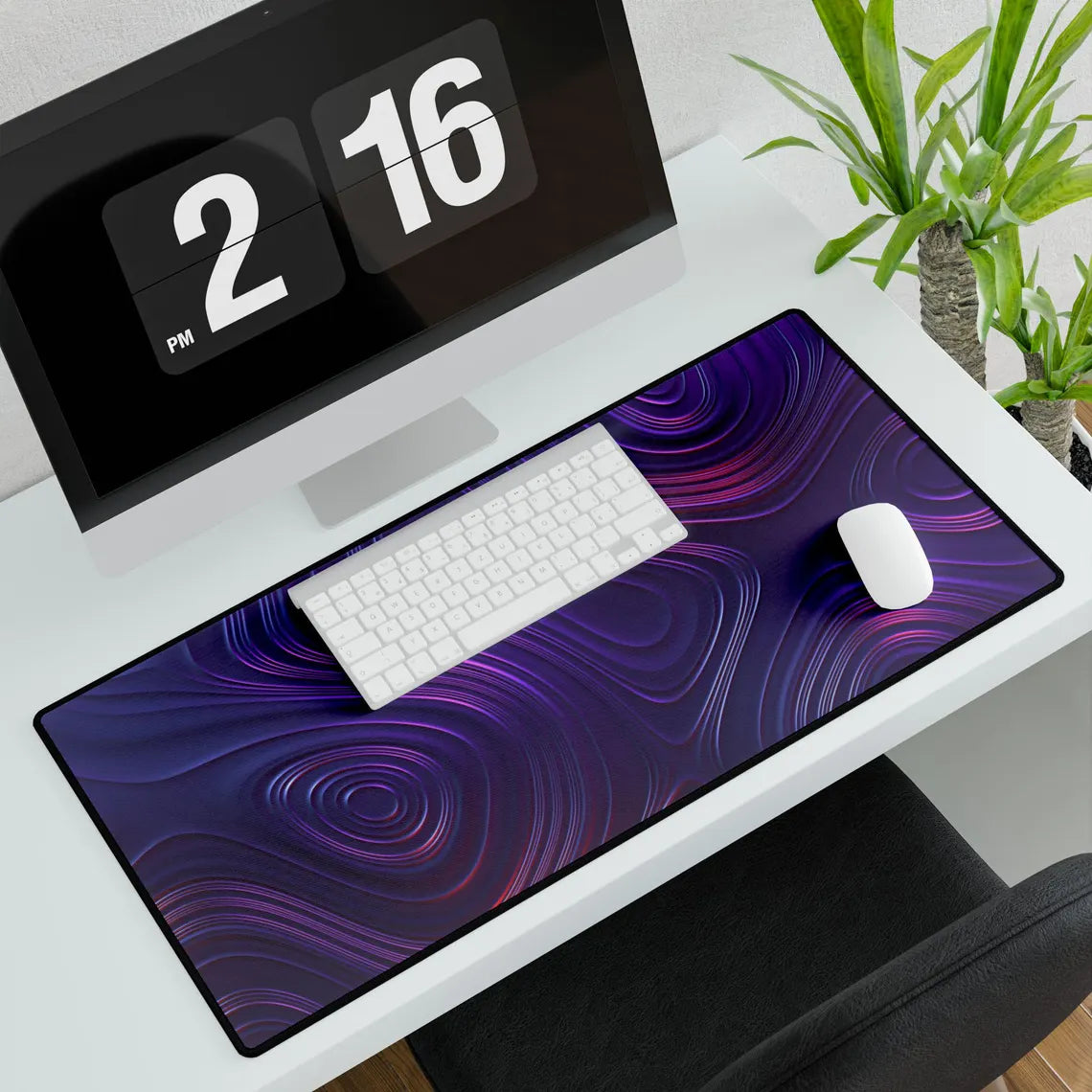 Abstract Purple & Pink Ripple Waves Desk Mat – Dreamy Desk Mat by KlickieKeyz