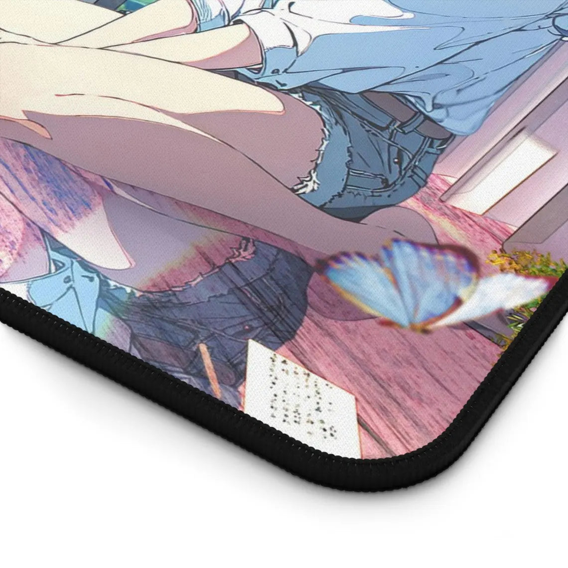 Anime Girl Sitting by the Window Looking at the Water Desk Mat – Serene & Aesthetic XL Gaming Mouse Pad by KlickieKeyz