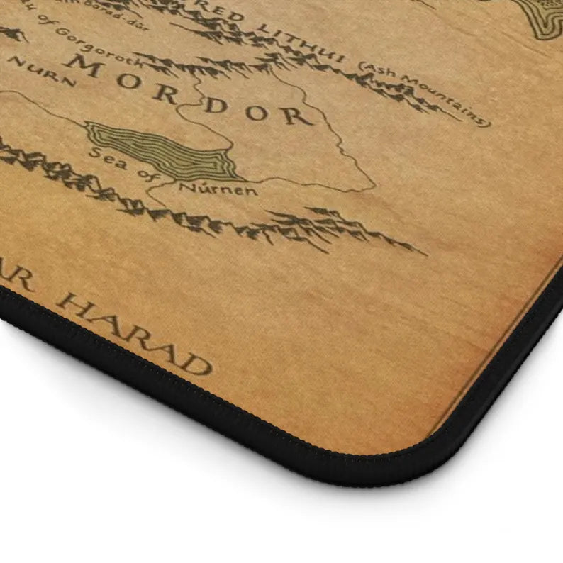 Middle Earth Map Desk Mat – Fantasy Lord of the Rings Desk Mat by KlickieKeyz