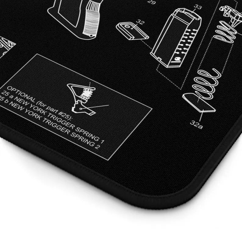 Glock Gun Parts Schematic Desk Mat – Cleaning and Maintenance Reference Mat by KlickieKeyz